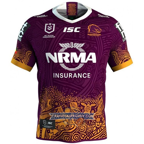 Camiseta Brisbane Broncos Rugby 2019 Indigena